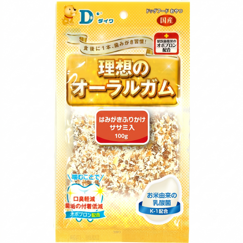 理想のオーラルガム はみがきふりかけ ササミ入 100g